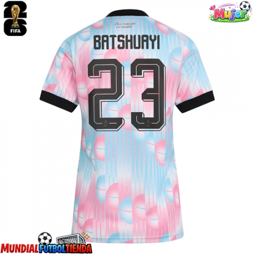Camiseta Bélgica Michy Batshuayi #23 Segunda Equipación Replica Mundial 2026 para mujer mangas cortas